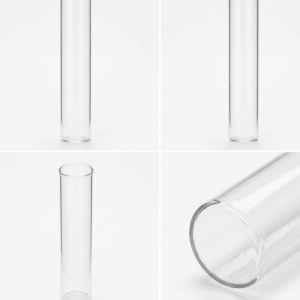 Borosilicate Glass Flat Bottom Test Tube Heat Resistant Smooth Rim