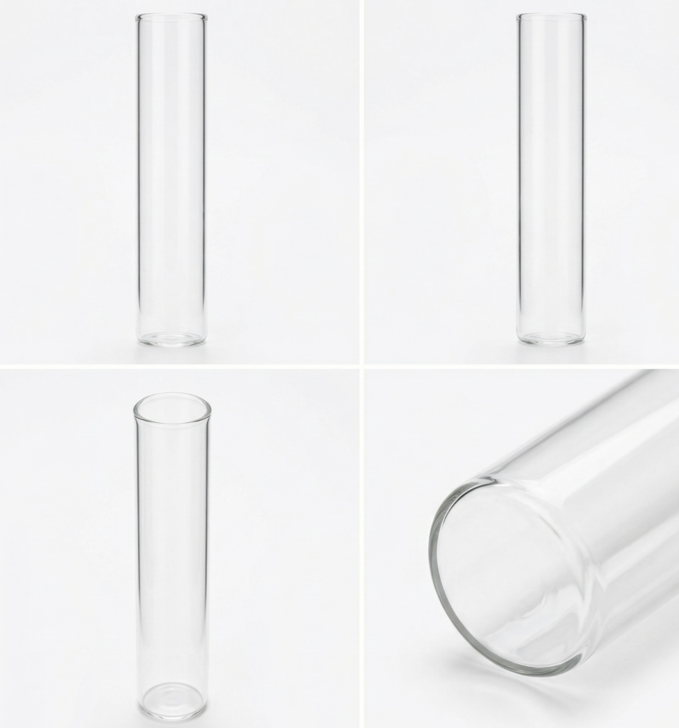 Borosilicate Glass Flat Bottom Test Tube Heat Resistant Smooth Rim