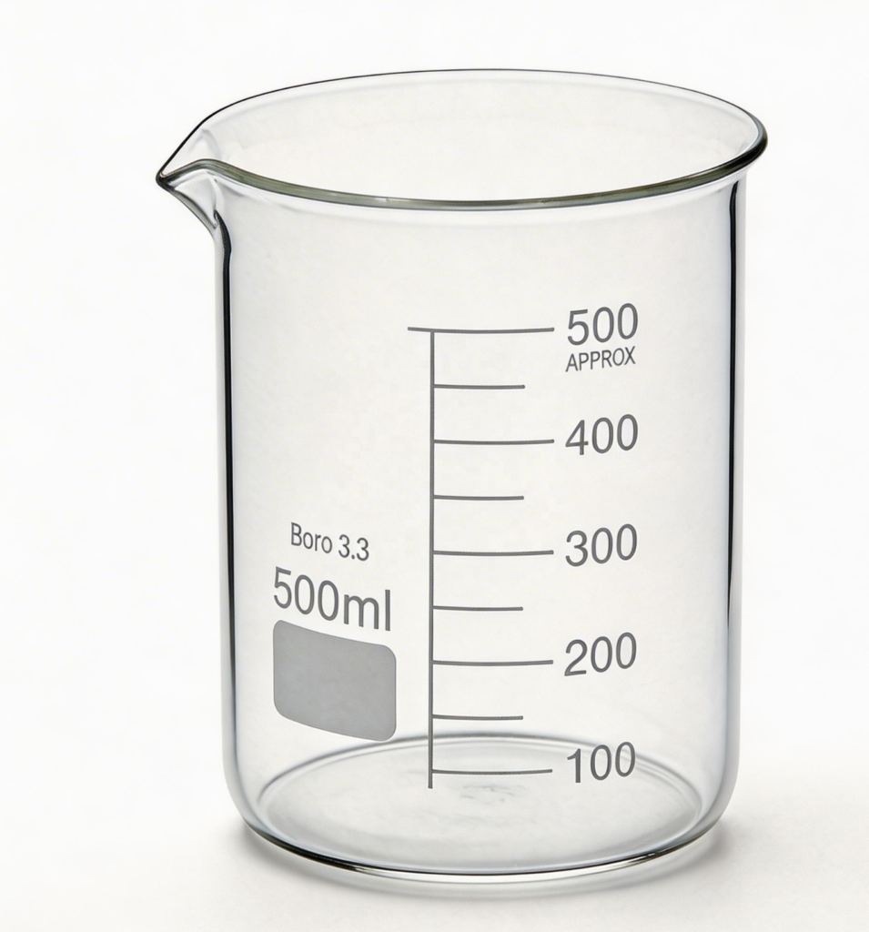 Clear Borosilicate Glass Measuring Beaker 500ml