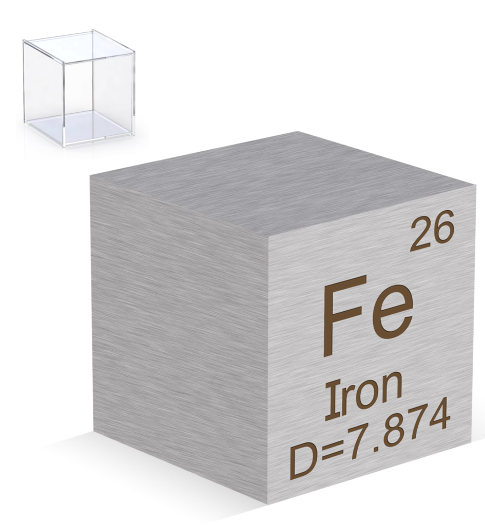 Iron Cube 0.39'' 99.99% High Purity Metal Density Elemental Cube
